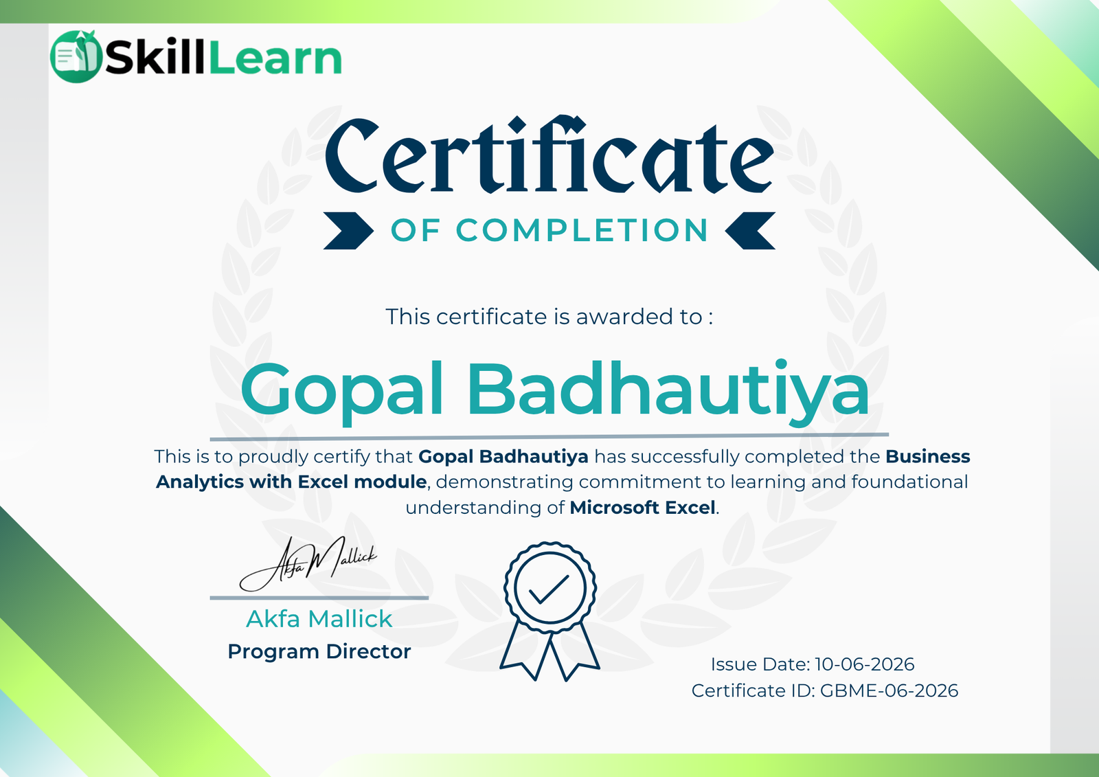 Certificate